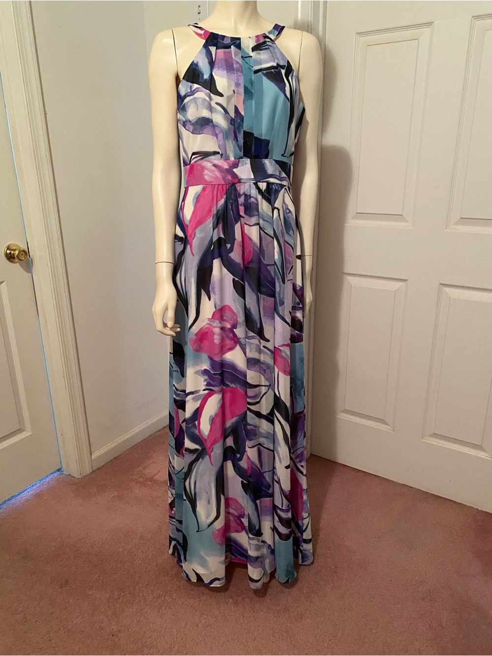 Vince Camuto Multicolor Abstract Watercolor maxi dress